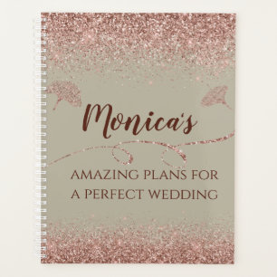 Agenda Gingko, Purpurina de oro Rosa, se va con Boda gris