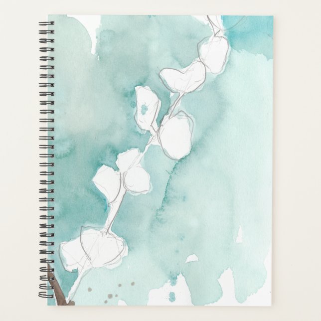 Agenda Ginkgo en Dusty Verde azulado - Blanco (Anverso)
