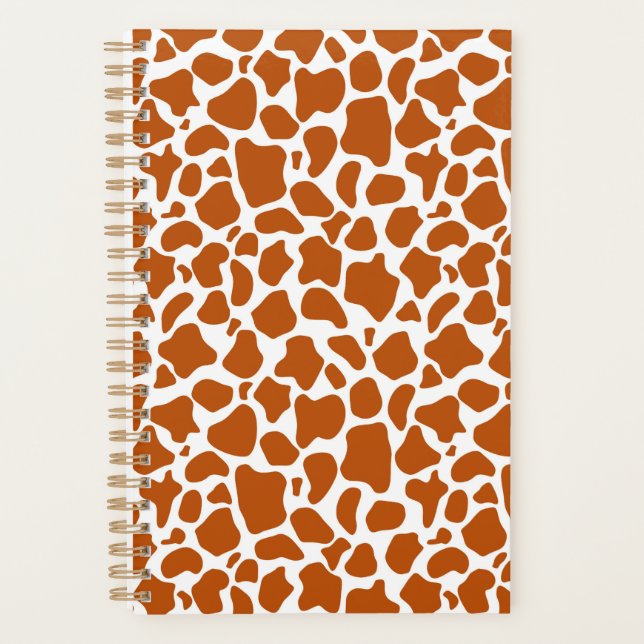 Agenda Giraffe Orange Print Notebook Planner  (Anverso)