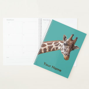 Agenda Giraffe Retrato Nombre Personalizado