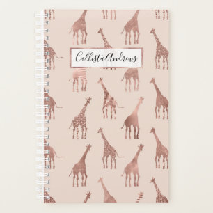 Agenda Giraffes rosadas de Rubor de oro Rosa moderno