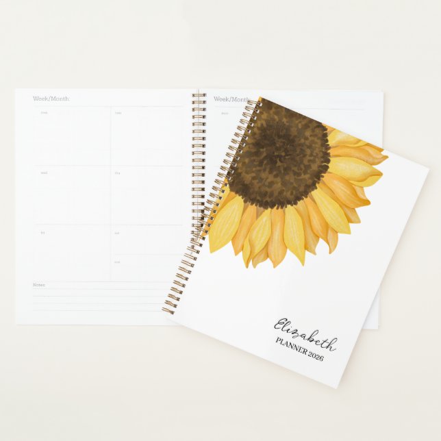 Agenda Girasol acuarela  (Demostración)