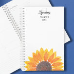 Agenda Girasol acuático personalizado<br><div class="desc">Este planificador floral está decorado con un girasol acuático amarillo. Personalizable fácil con tu nombre y año. Acuarela original © Michele Davies.</div>