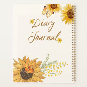 Agenda Girasol Alegre y Mariposa Estética de Sol
