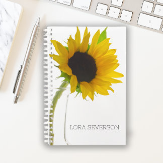 Agenda Girasol amarillo en blanco