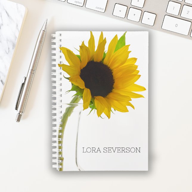 Agenda Girasol amarillo en blanco (Subido por el creador)