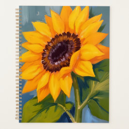 Agenda Girasol Amarillo Floral Acuarela Brillante