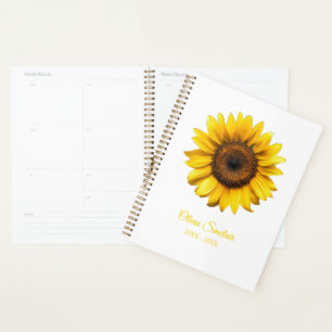 Agenda Girasol Amarillo Personalizado