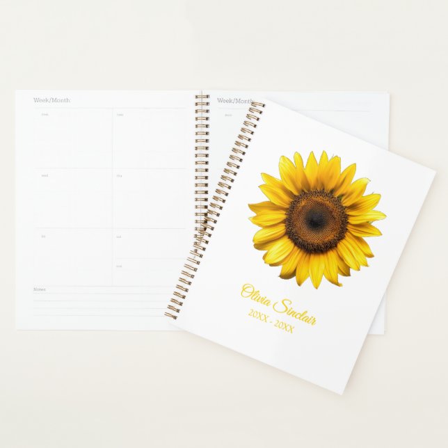 Agenda Girasol Amarillo Personalizado (Demostración)