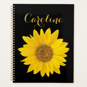 Agenda Girasol con nombre personalizado en negro