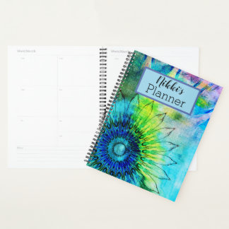 Agenda Girasol con tinta de neón personalizado