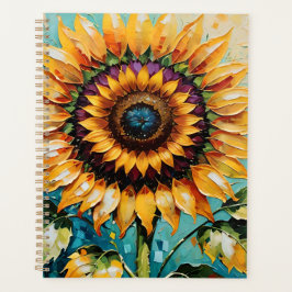 Agenda Girasol. Girasol pintado de acrílico,