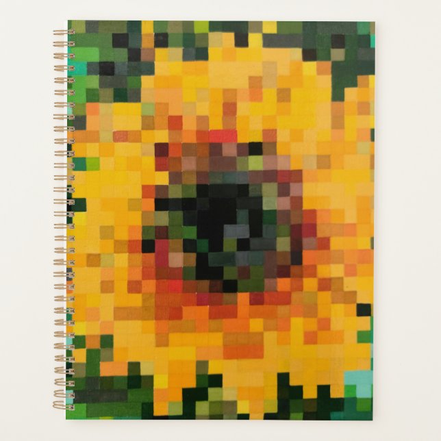 Agenda Girasol luminoso pixelado (Anverso)