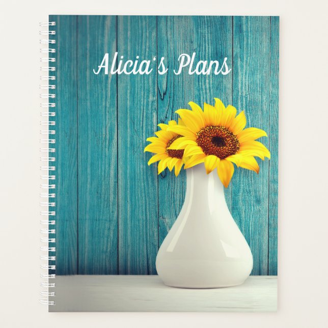 Agenda Girasol Potente Personalizado (Anverso)