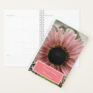 Agenda Girasol rosa pálido personalizado