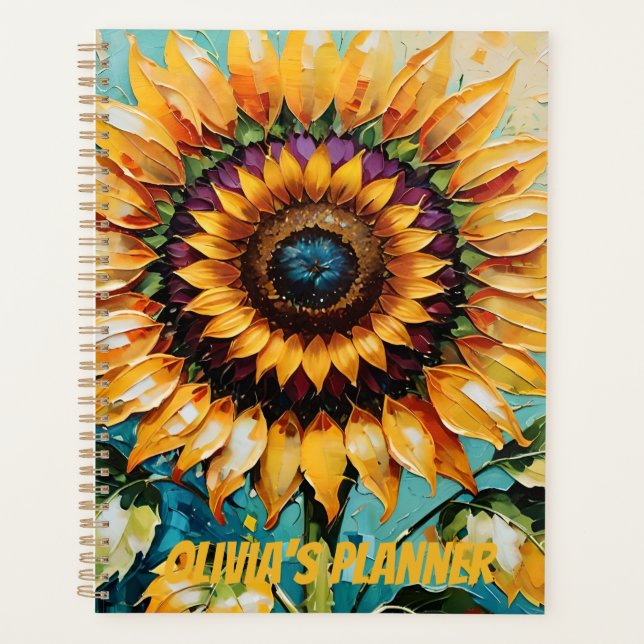 Agenda Girasol. Whimsical Sunflower, Otoño, Caída (Anverso)