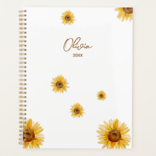 Agenda Girasoles Acuarela Personalizados