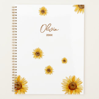 Agenda Girasoles Acuarela Personalizados