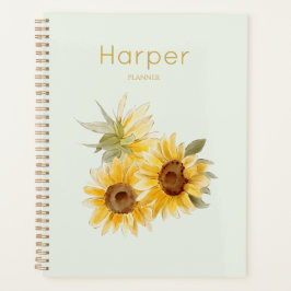 Agenda Girasoles Acuarela Personalizados