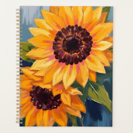 Agenda Girasoles Amarillos | Pintura Floral Acuarela
