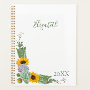 Agenda Girasoles Personalizados Floral Verdor Anual