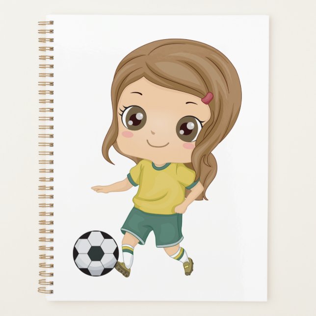Agenda Girl Playing Soccer Adorable Kids Sports (Anverso)