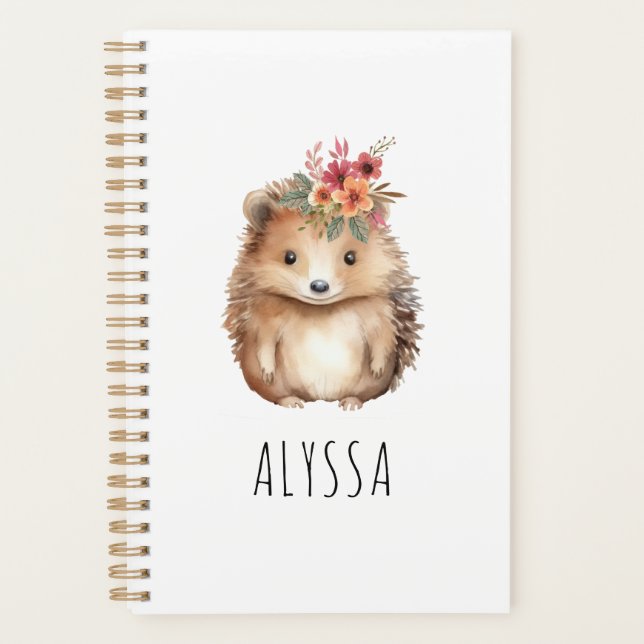 Agenda Girly Hedgehog Personalizado (Anverso)