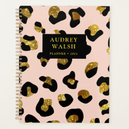 Agenda Girly Purpurinoso Gold Rubor Pink Leopard Luxury