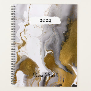 Agenda Giro de mármol gris personalizado