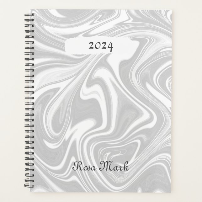 Agenda Giro de mármol gris personalizado (Anverso)