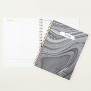 Agenda Giro de mármol gris personalizado