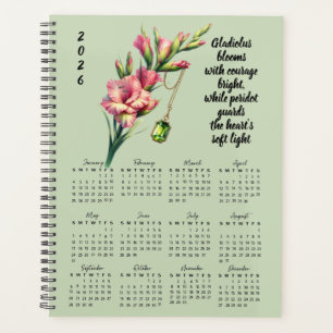 Agenda Gladiolus & Peridot Verso de Agosto – 2026 Año Com