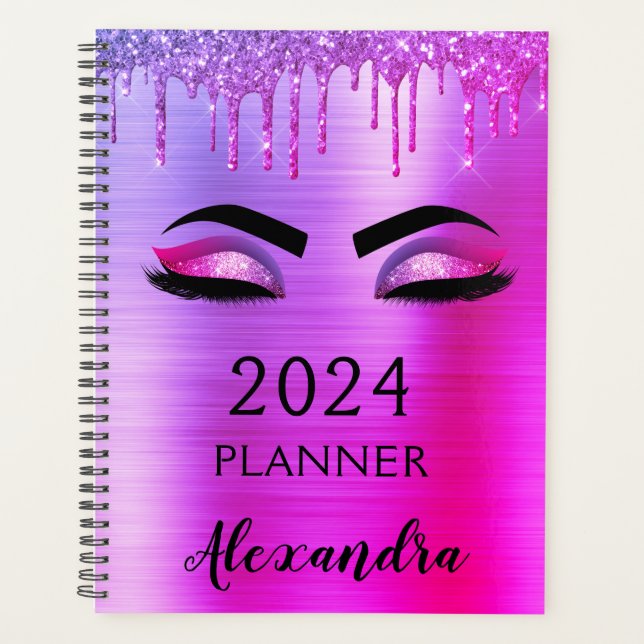 Agenda Glam 2021 Purpurina morado Esparkle Eyelashes (Anverso)