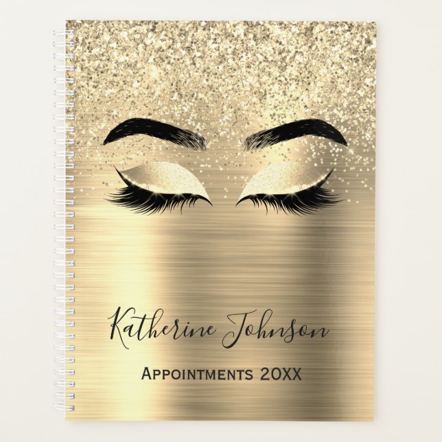 Agenda Glam Gold Purpurina Salones Metalizado de belleza  (Anverso)