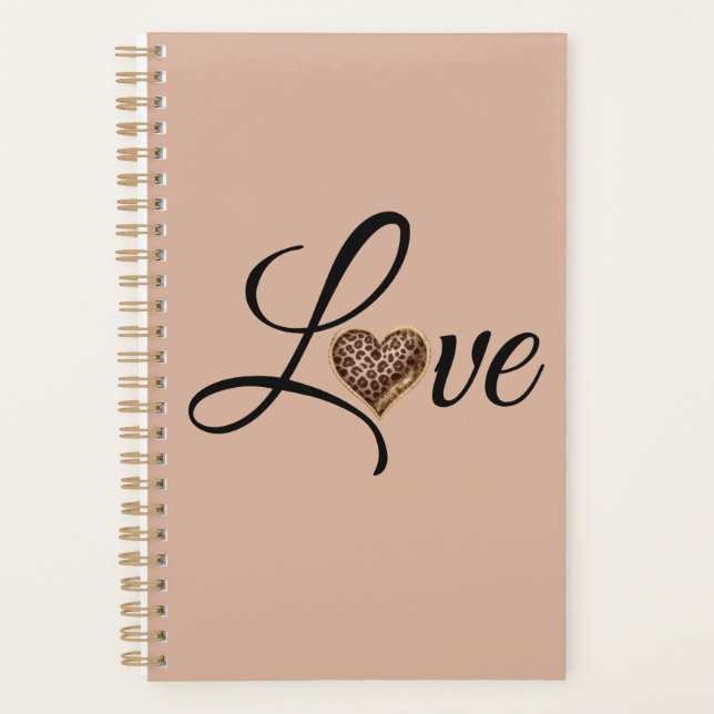 Agenda Glam Leopard Heart Love Design (Anverso)