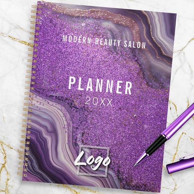 Agenda Glam Moda Purpurina púrpura agate Marble anual (Subido por el creador)