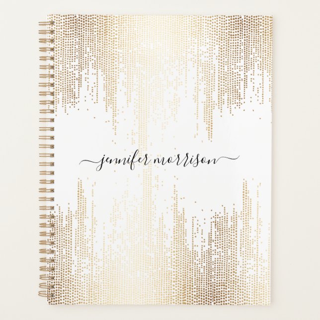 Agenda Glam Script Gold Confetti Rain (Anverso)