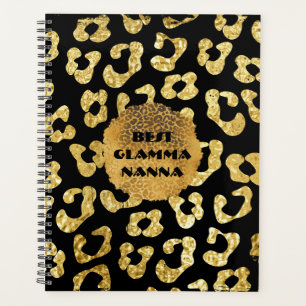 Agenda Glamorosa Abuela Oro Animal Negro Imprimir mamáes 