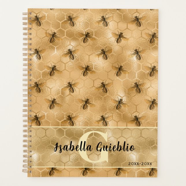 Agenda Glamoroso diseño de miel de abeja de abeja (Anverso)