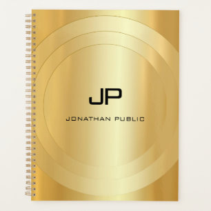 Agenda Glamoroso Faux Gold Personalizado de plantilla