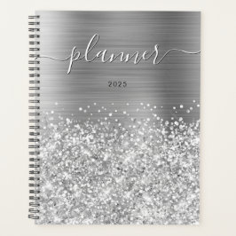 Agenda Glamour Plateado Brillante 2025