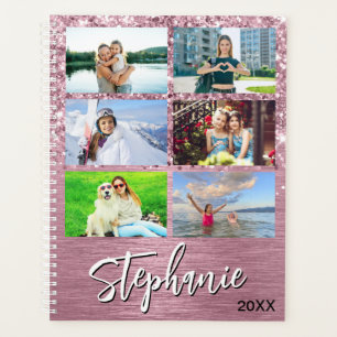 Agenda Glamour Rosa Brillante Collage de 14 Fotos