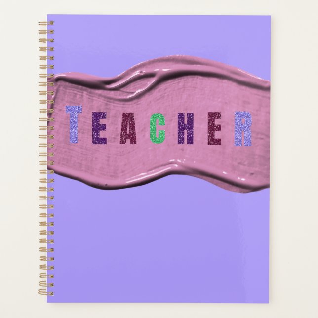 Agenda Glitter Teacher Colorful Letters  (Anverso)