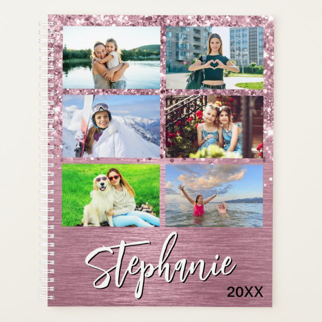 Agenda Glittery Pink Glam 14 Photo Collage (Anverso)