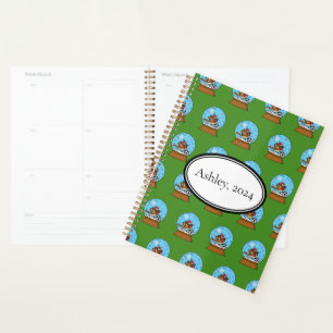 Agenda Globe w Cute Sparrow Jugando Fútbol Personalizar