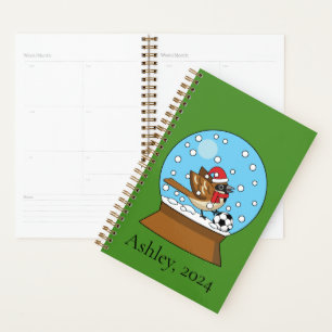 Agenda Globe w Cute Sparrow Jugando Fútbol Personalizar