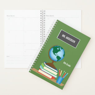 Agenda Globo sobre libros escolares profesor personalizad