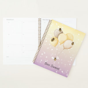 Agenda Globos dulces abejas puntos bokeh púrpura amarillo
