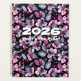 Agenda Gloria-Black,Gray,Pink Floral Customizable Planner