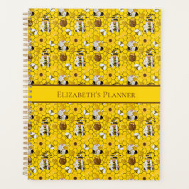 Agenda Gnome Abejas de girasol amarillo miel personalizad